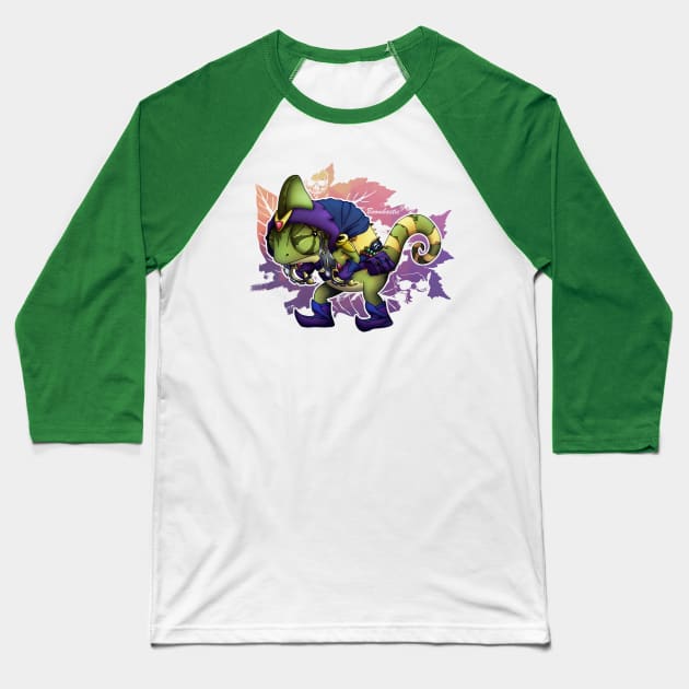 Cartoon Rogue Chameleon T-Shirt V2 Baseball T-Shirt by BoombasticArt
